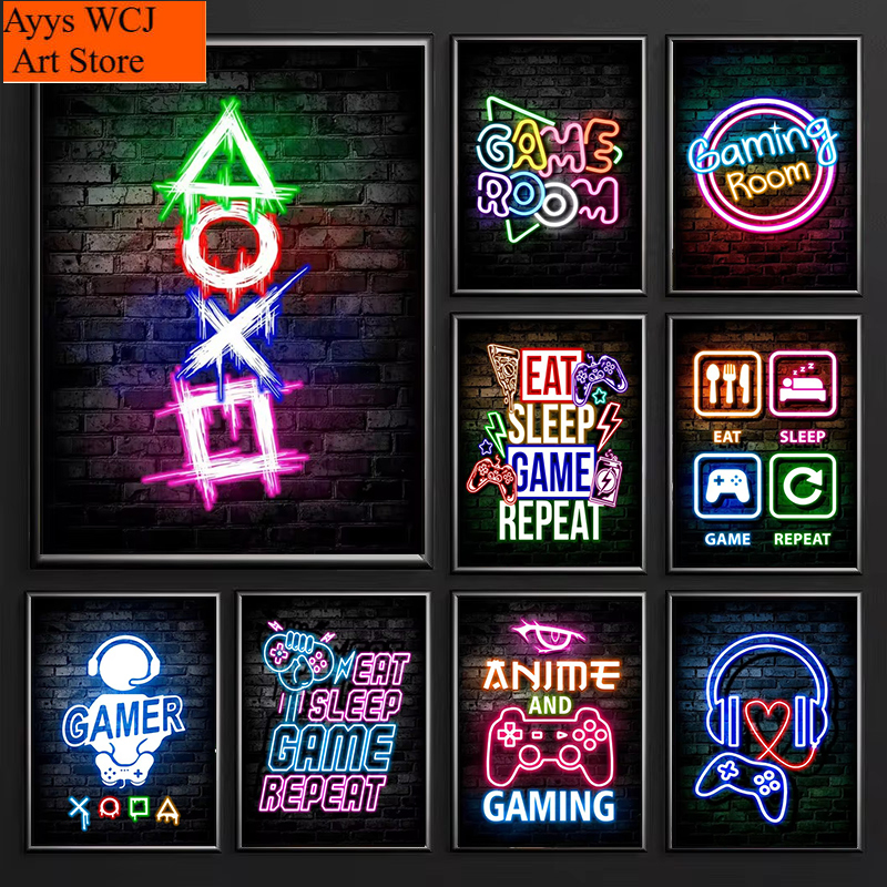 Gaming Esports Esports - 1pc frameless Canvas Painting Gaming Neon