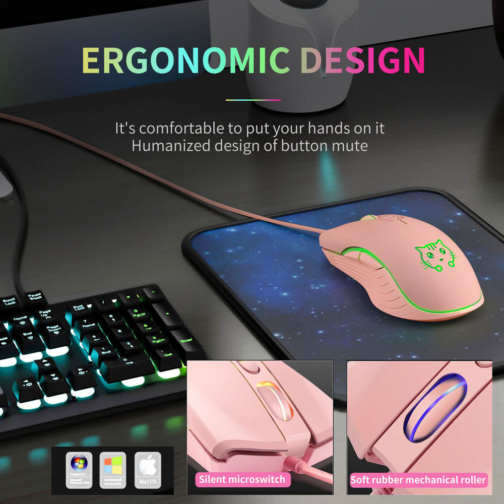 Wired USB Gaming Mouse Pink Co – обзор и цена Esports Gaming Maus